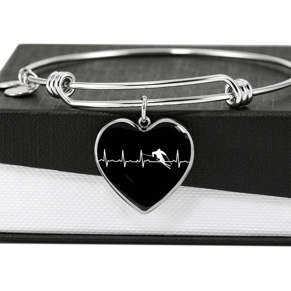 Ski Is My Heartbeat Pendant and Bangle - Powderaddicts