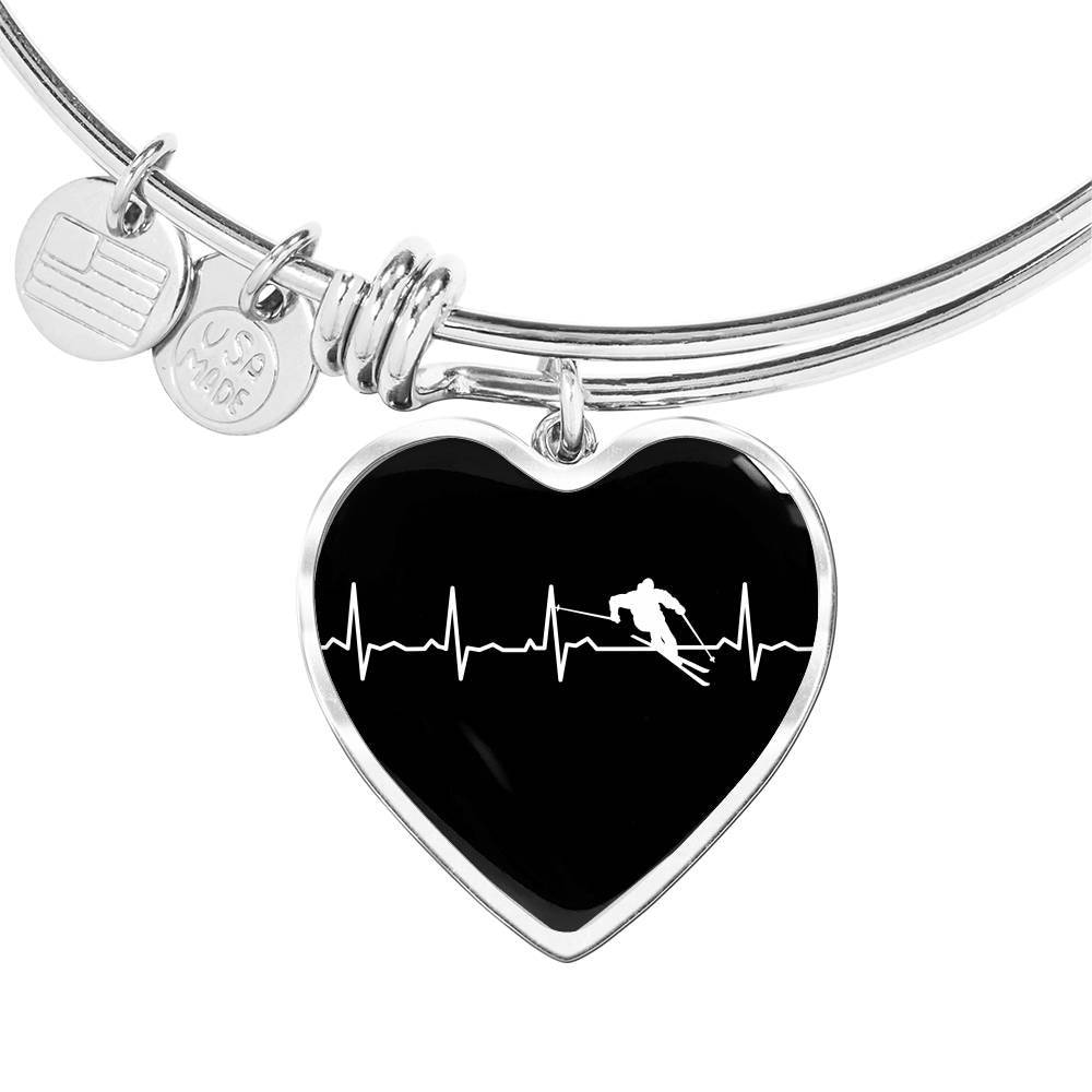 Ski Is My Heartbeat Pendant and Bangle - Powderaddicts