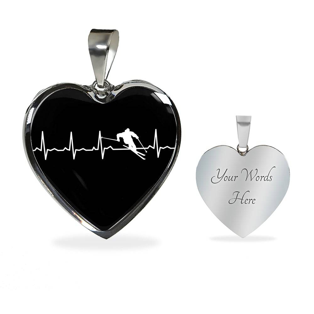 Ski Is My Heartbeat Pendant Necklace - Powderaddicts