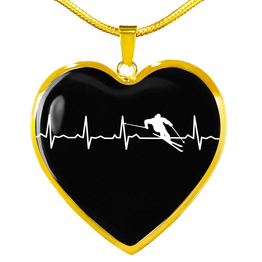 Ski Is My Heartbeat Pendant Necklace - Powderaddicts