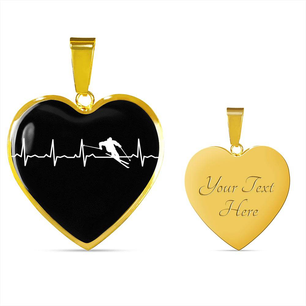 Ski Is My Heartbeat Pendant Necklace - Powderaddicts