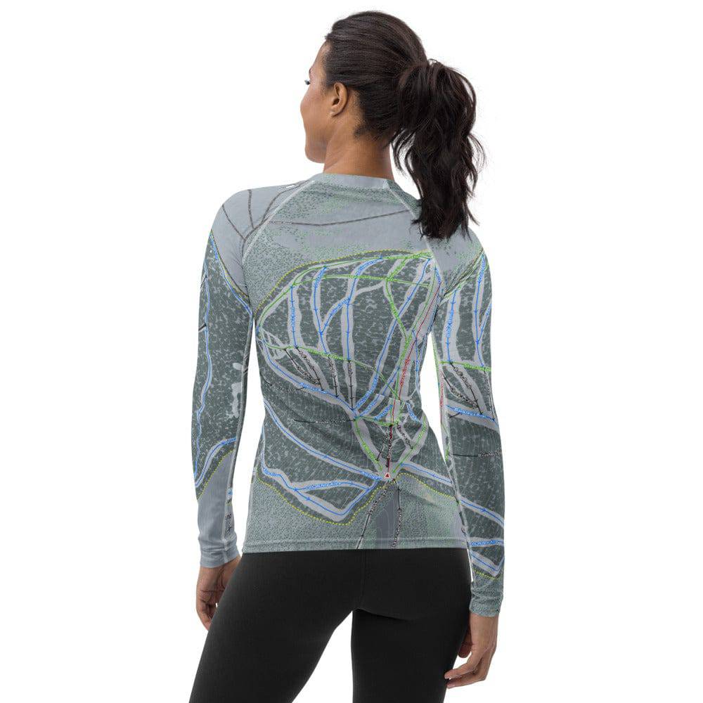 Ski Land, Alaska Ski Trail Map Women's Base Layer Top - Powderaddicts