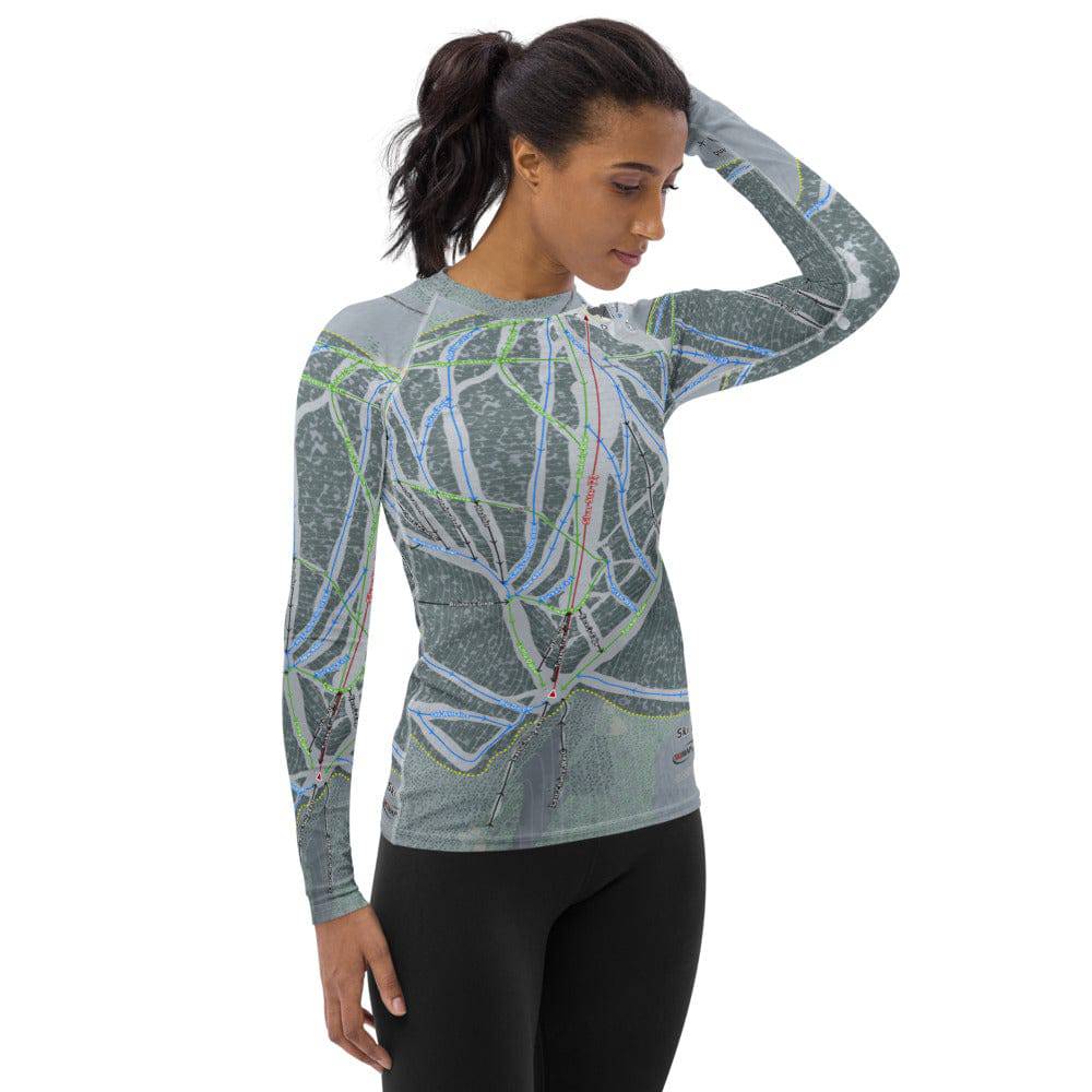 Ski Land, Alaska Ski Trail Map Women's Base Layer Top - Powderaddicts