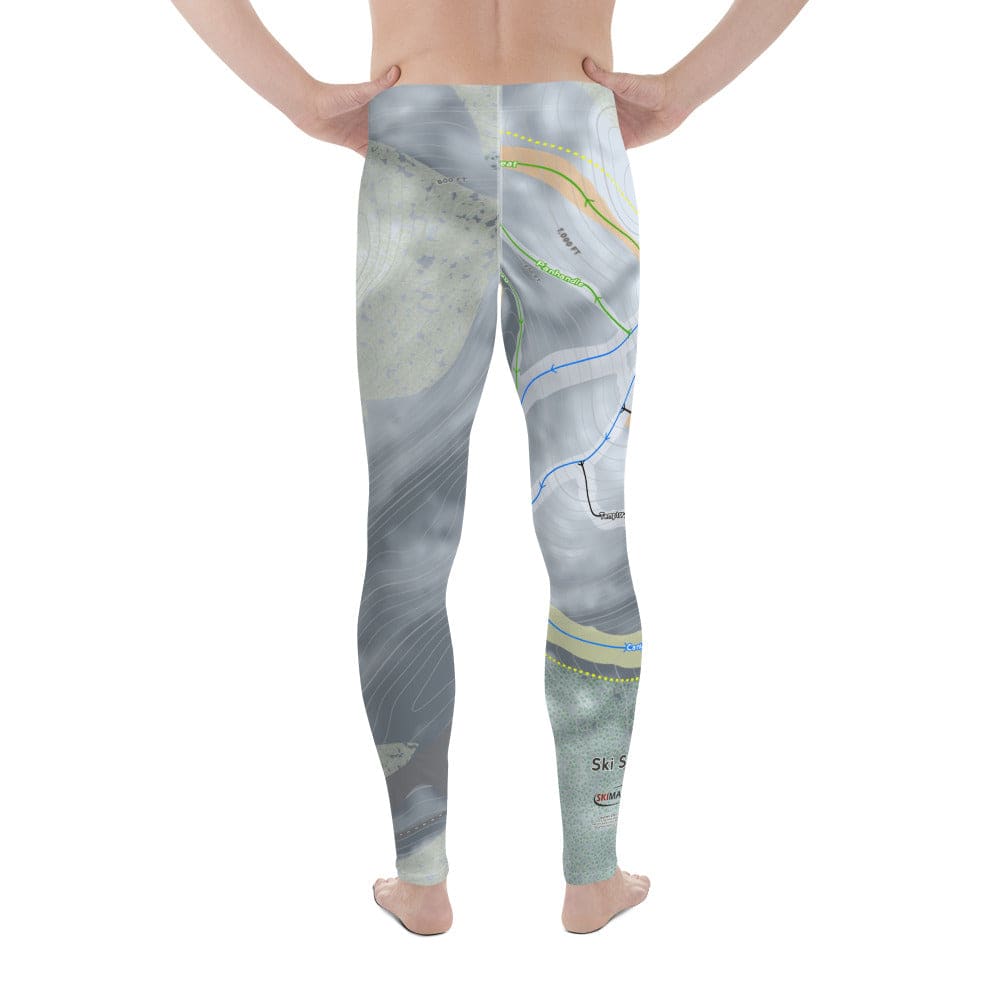 Ski Sundown, Connecticut Ski Trail Map Men's Base Layer Bottom - Powderaddicts