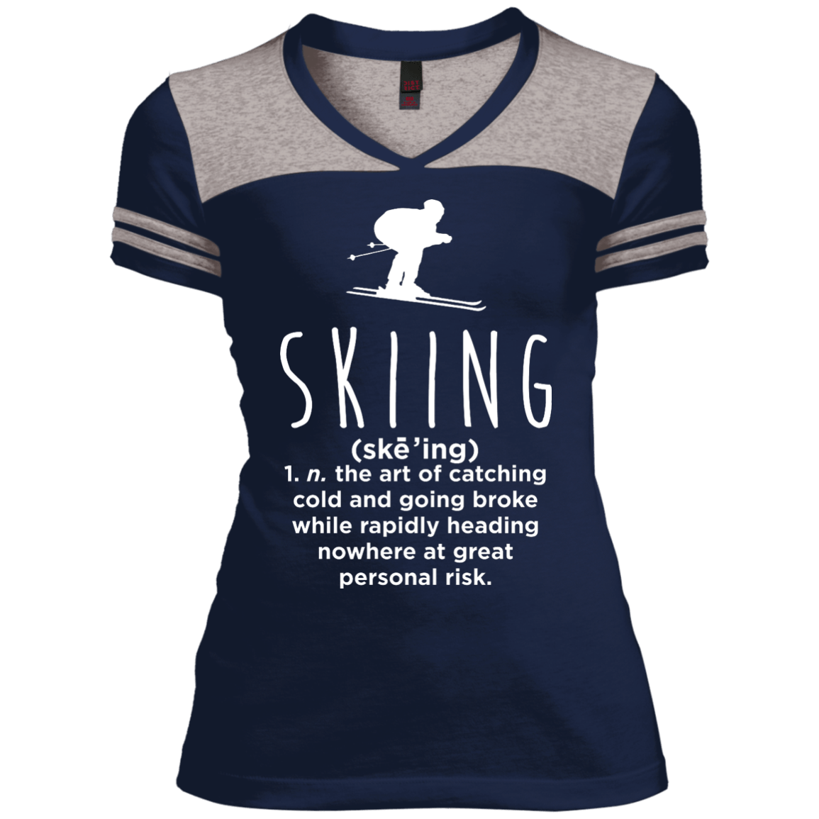 Skiing Definition Ladies Tees - Powderaddicts