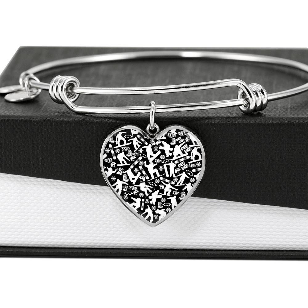 Snowboard Heart Pendant and Bangle - Powderaddicts