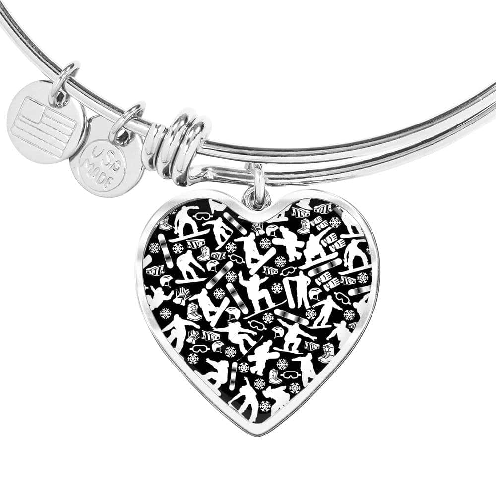 Snowboard Heart Pendant and Bangle - Powderaddicts