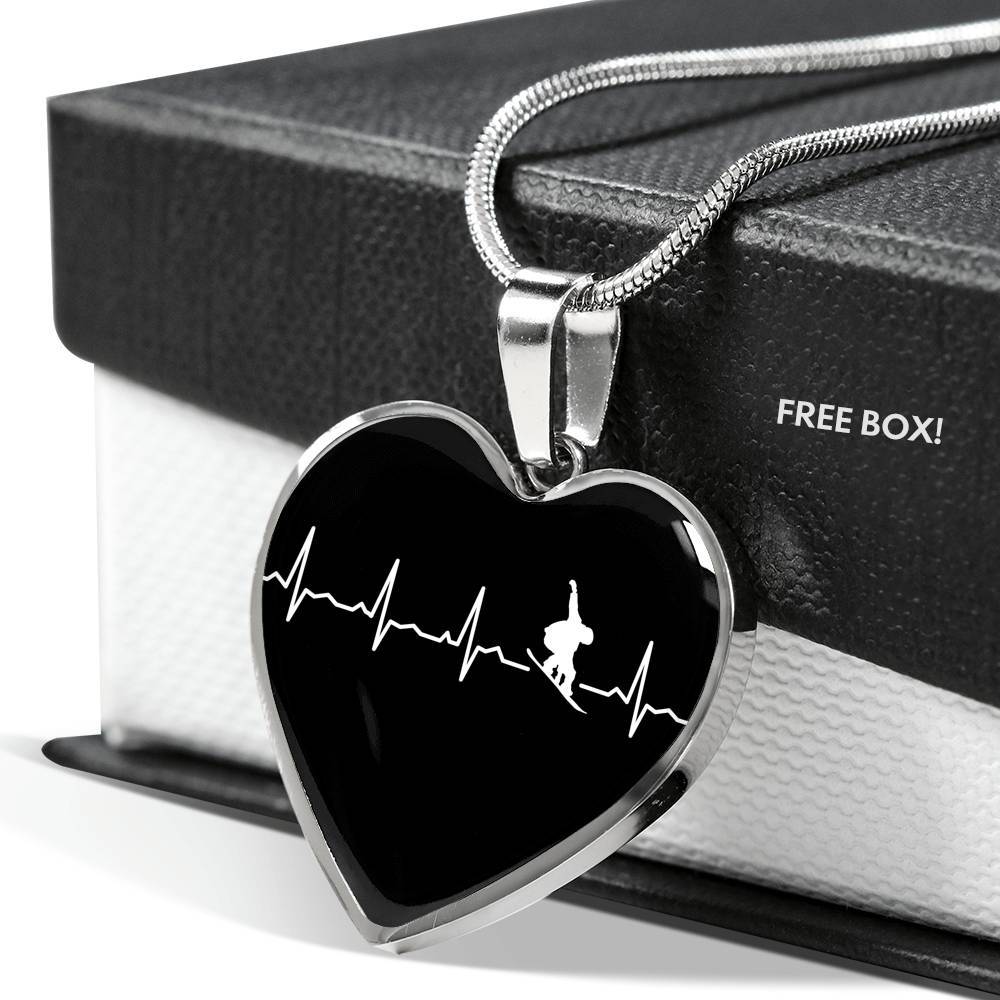 Snowboard Is My Heartbeat Pendant Necklace - Powderaddicts