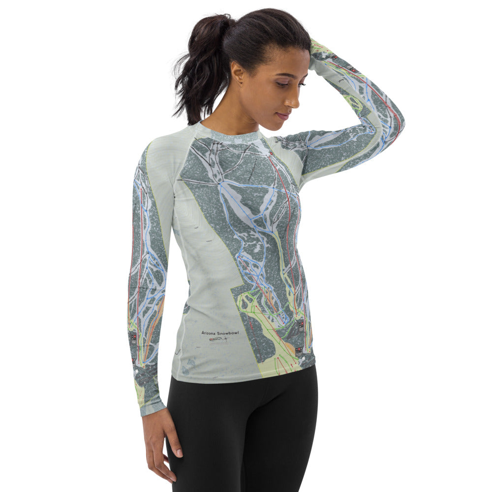 SnowBowl, Arizona Ski Trail Map Women's Base Layer Top - Powderaddicts