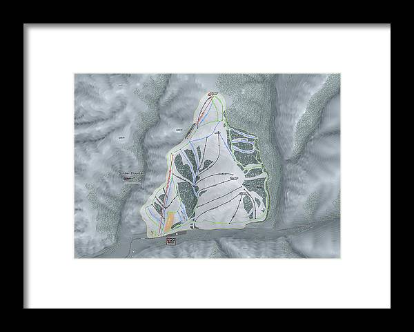 Soldier Mountain Ski Trail Map - Framed Print - Powderaddicts