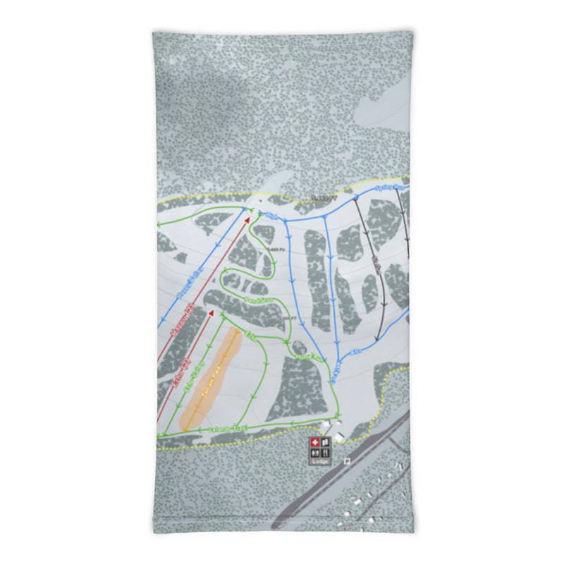 Spout Springs, Oregon Ski Trail Map Printed Neck Gaiter - Powderaddicts