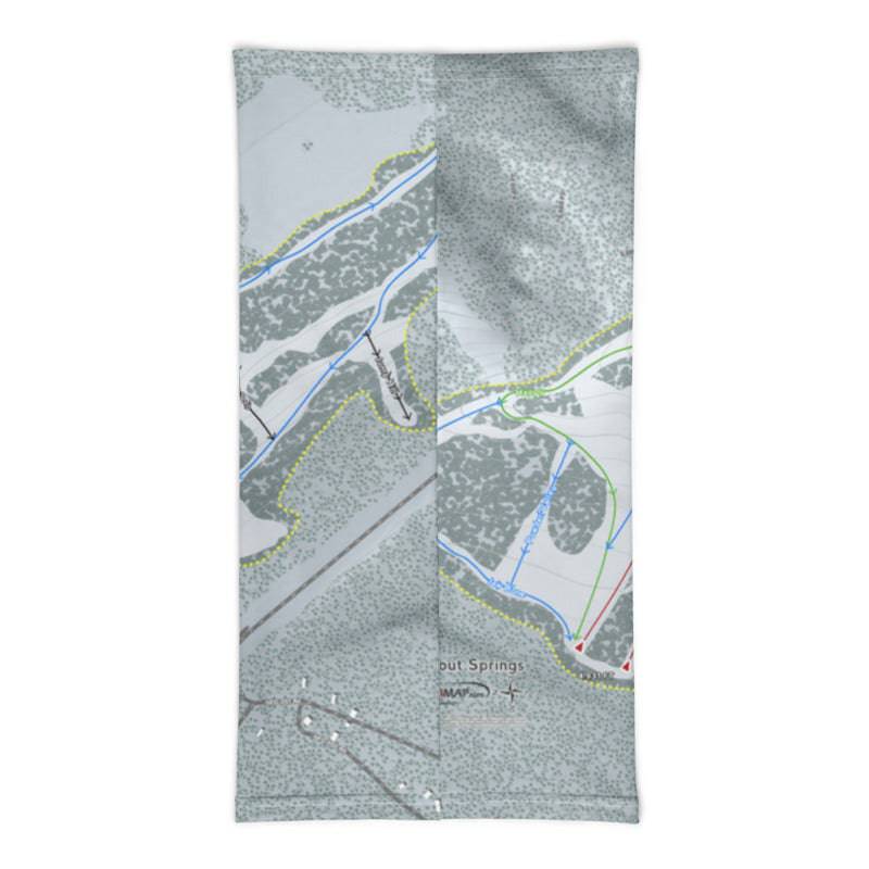 Spout Springs, Oregon Ski Trail Map Printed Neck Gaiter - Powderaddicts