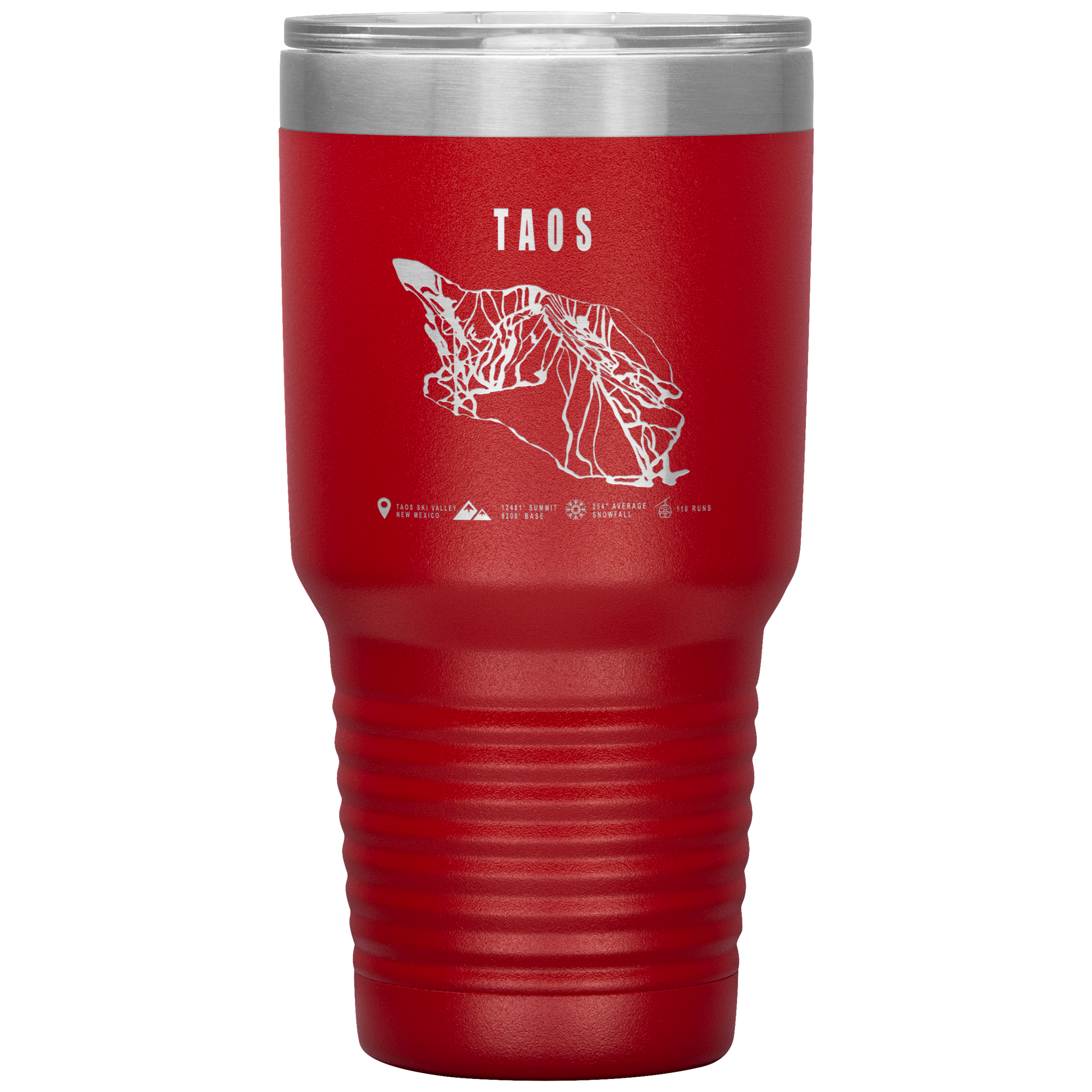 Taos, New Mexico Ski Trail Map 30oz Tumbler - Powderaddicts