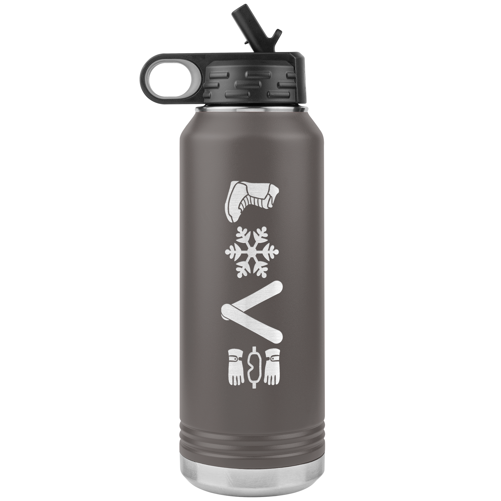 Love Snowboard Symbols 32oz Water Bottle Tumbler - Powderaddicts