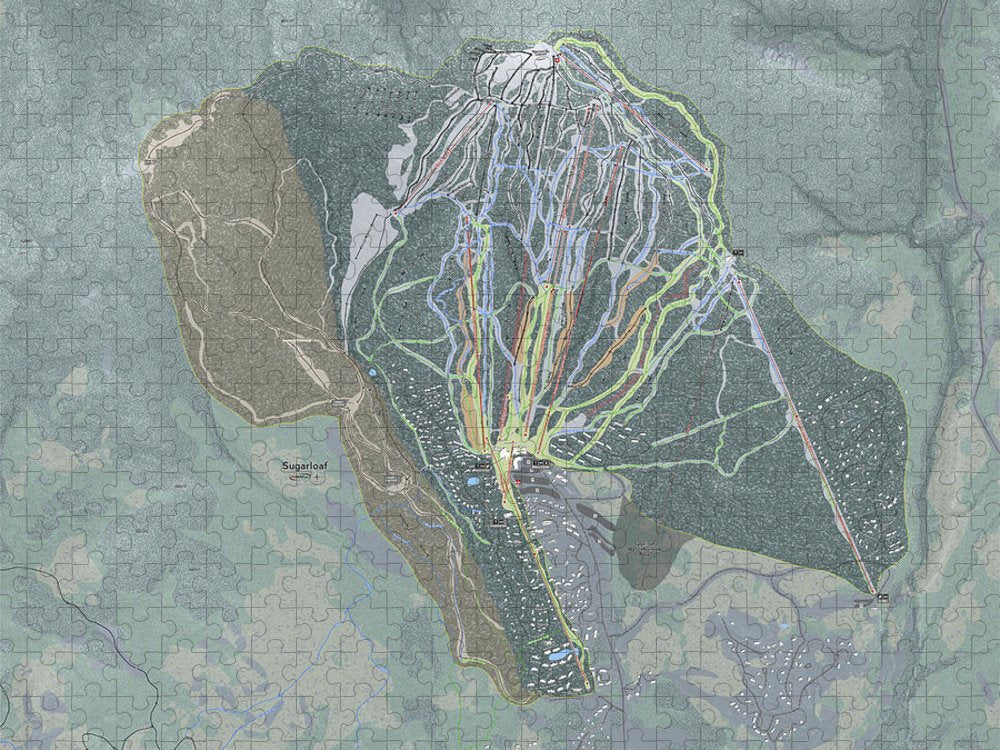 Sugarloaf, Maine Ski Trail Map - Puzzle - Powderaddicts