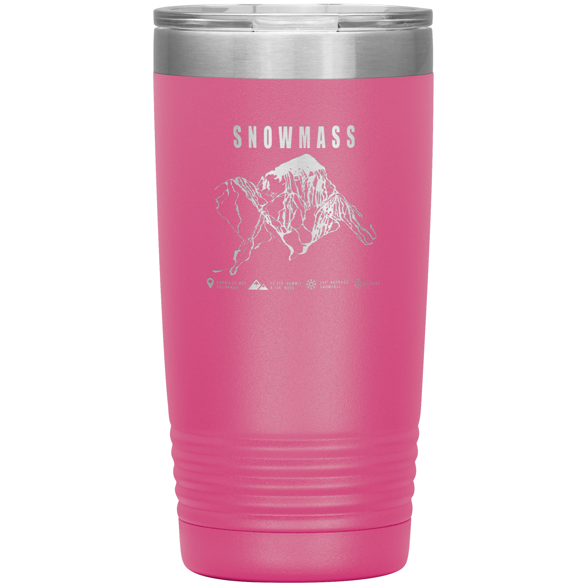 Snowmass Colorado Ski Trail Map 20oz Tumbler - Powderaddicts