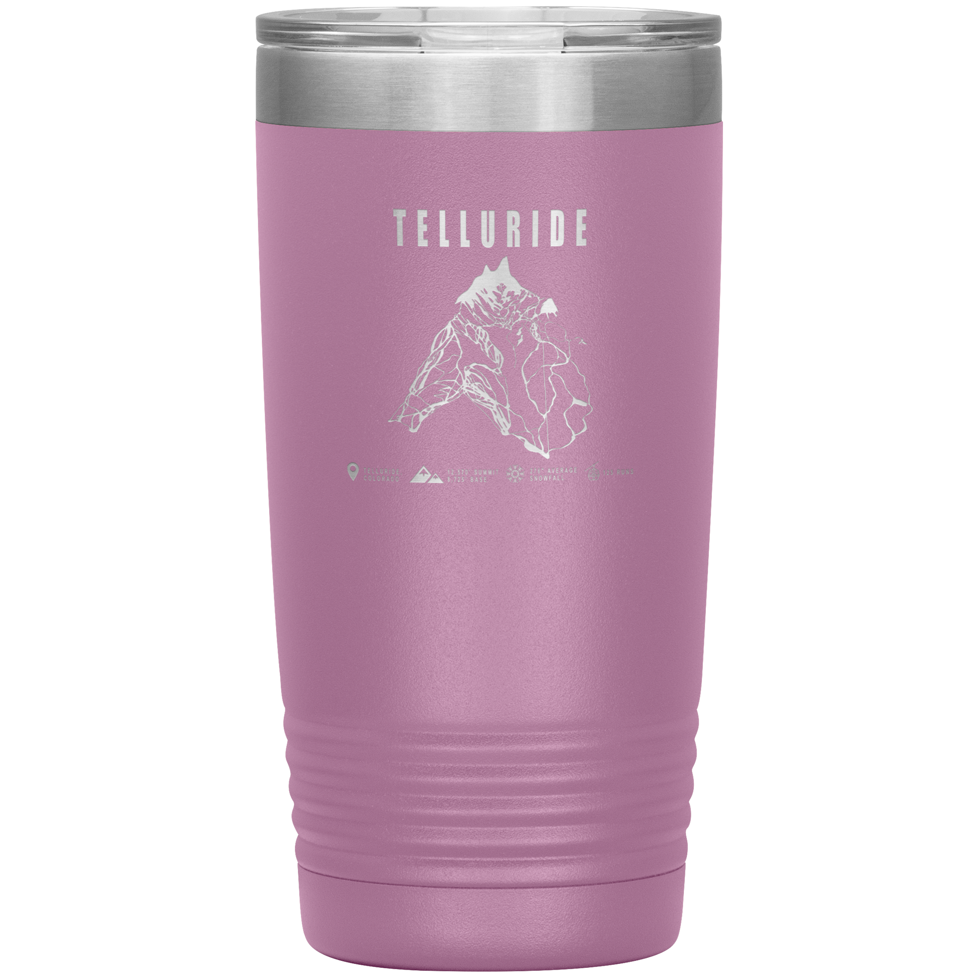 Telluride Colorado Ski Trail Map 20oz Tumbler - Powderaddicts