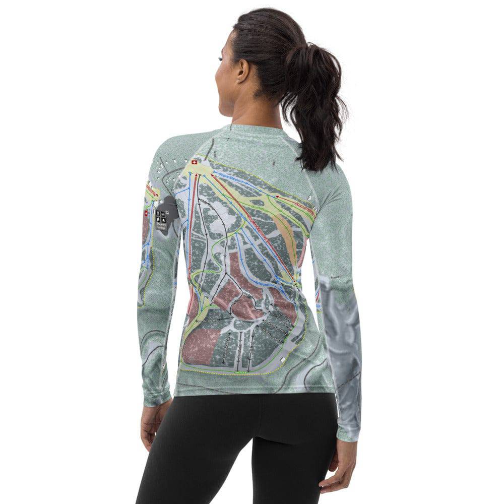 Terry Peak, South Dakota Ski Trail Map Women's Base Layer Top - Powderaddicts