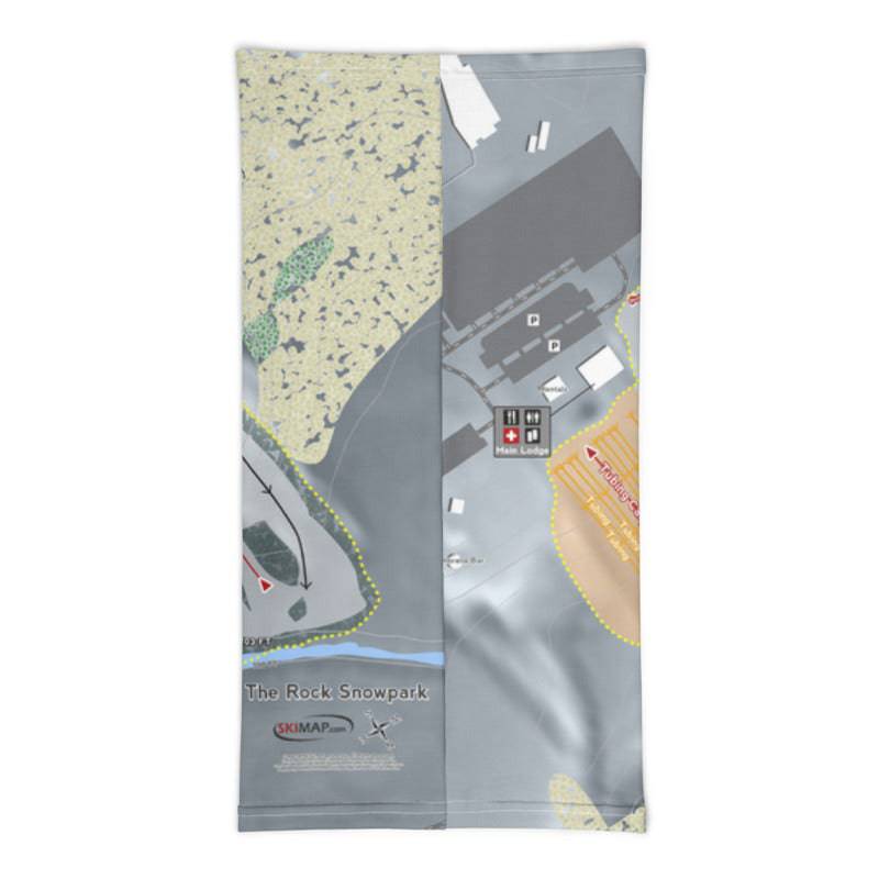 The Rock Snowpark, Wisconsin Ski Trail Map Printed Neck Gaiter - Powderaddicts