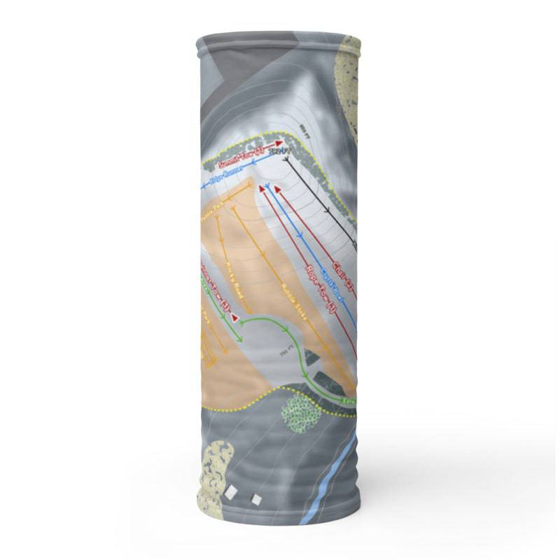 The Rock Snowpark, Wisconsin Ski Trail Map Printed Neck Gaiter - Powderaddicts