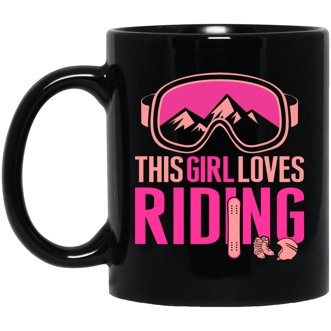 This Girl Loves Riding Black Mug - Powderaddicts