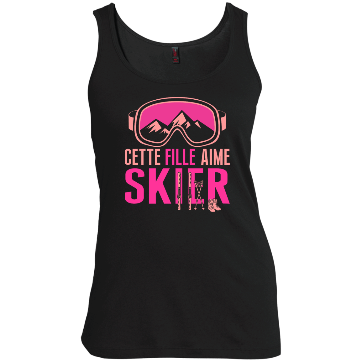 This Girl Loves Skiing - French Tank Tops - Powderaddicts