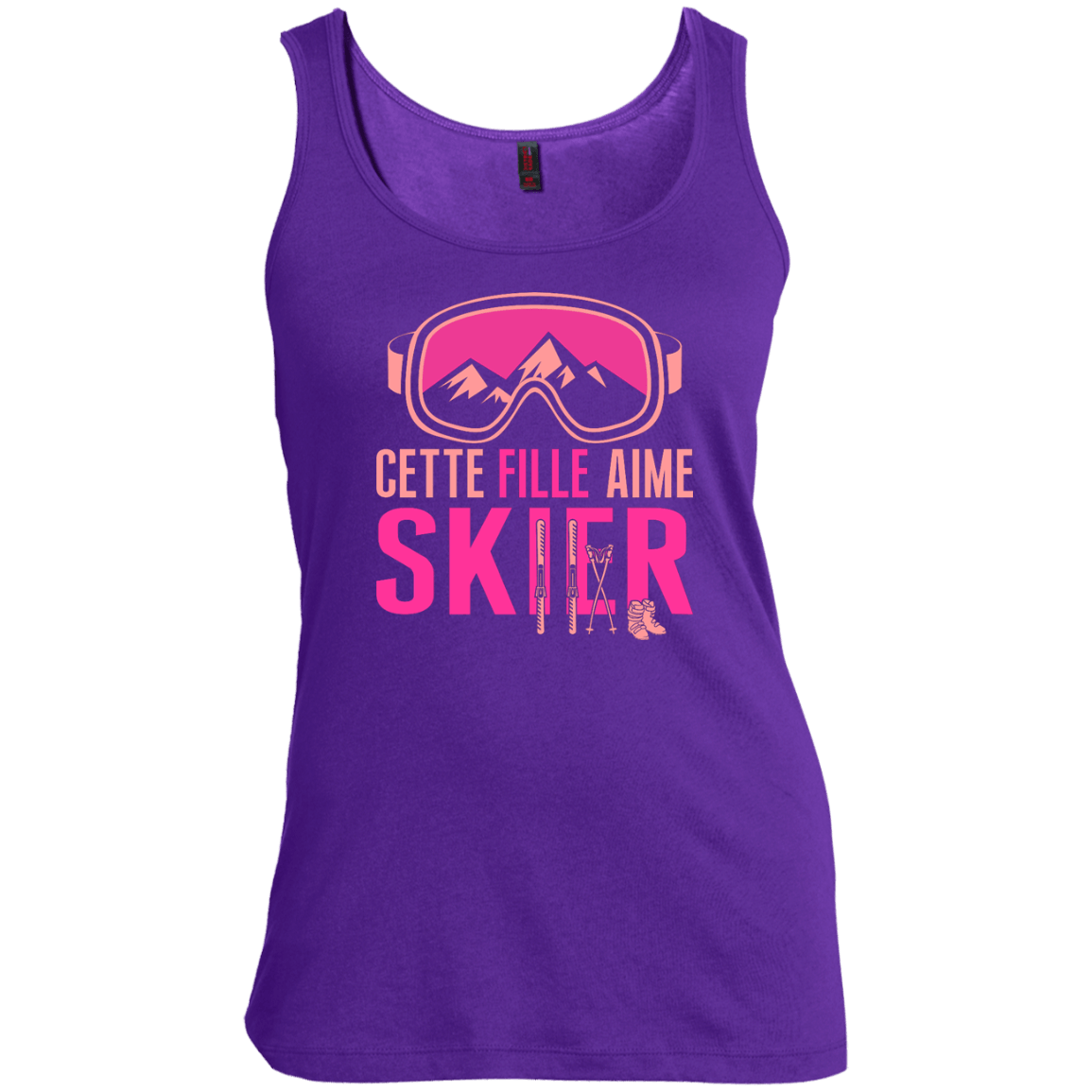 This Girl Loves Skiing - French Tank Tops - Powderaddicts