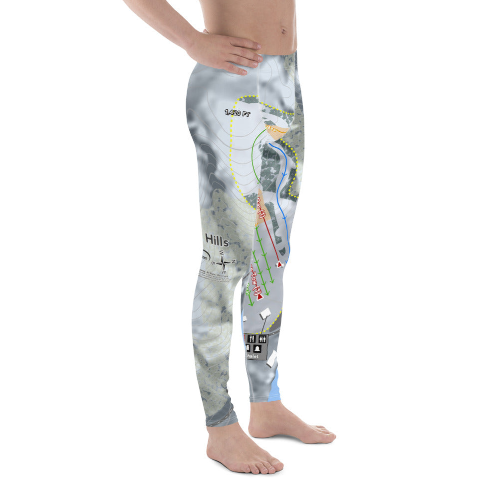 Thrill Hills, North Dakota Ski Trail Map Men's Base Layer Bottom - Powderaddicts