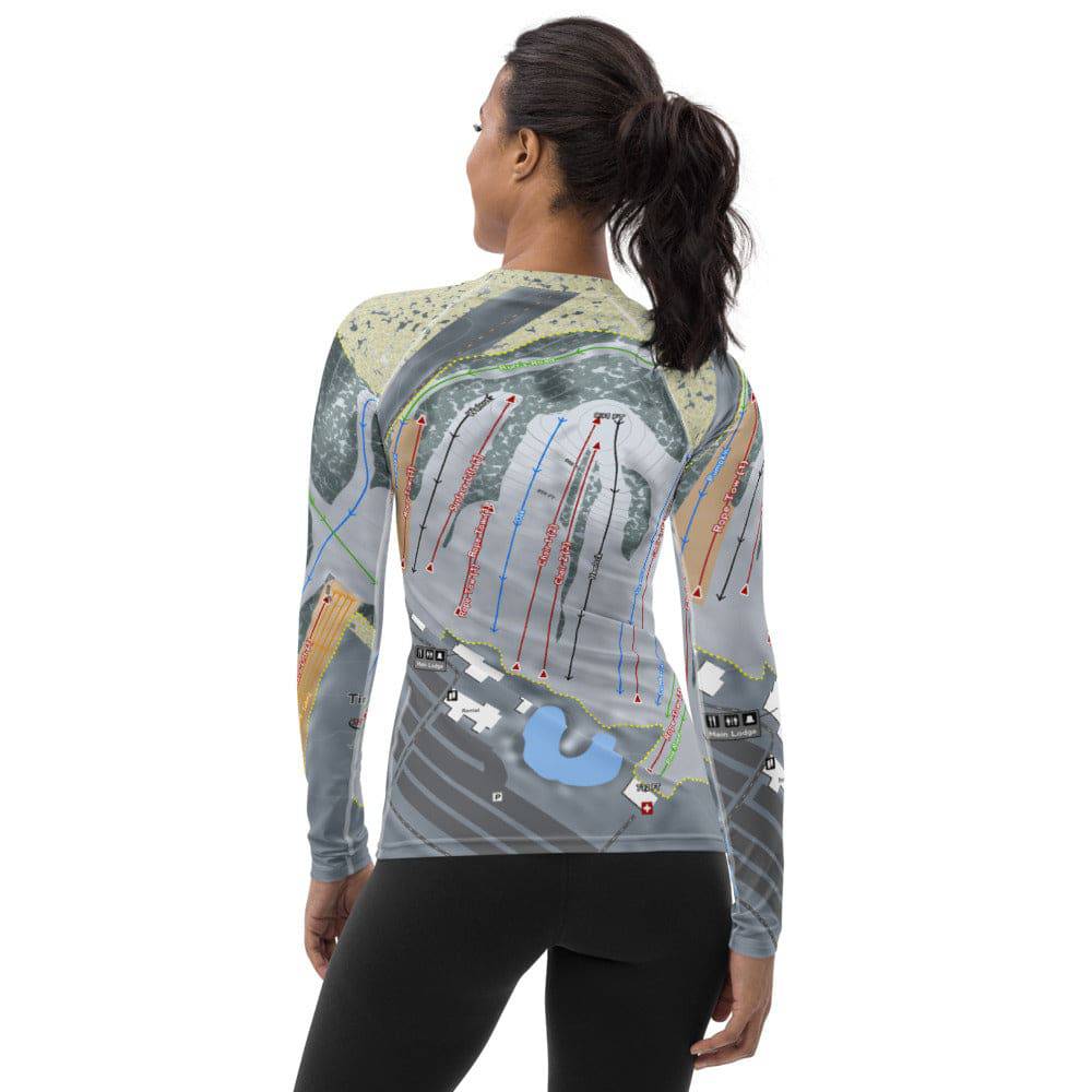 Timber Ridge, Michigan Ski Trail Map Women's Base Layer Top - Powderaddicts