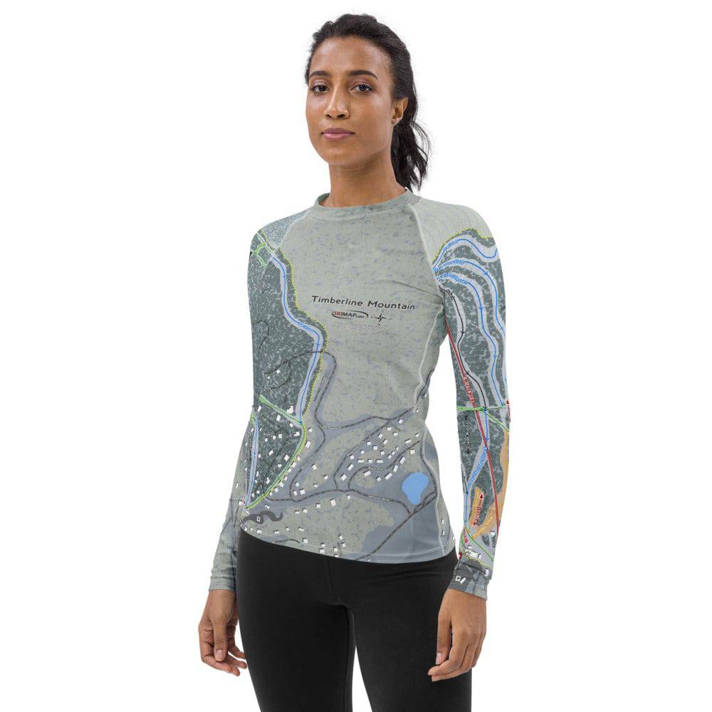 Timberline Mountain, West Virginia Ski Trail Map Women's Base Layer Top - Powderaddicts