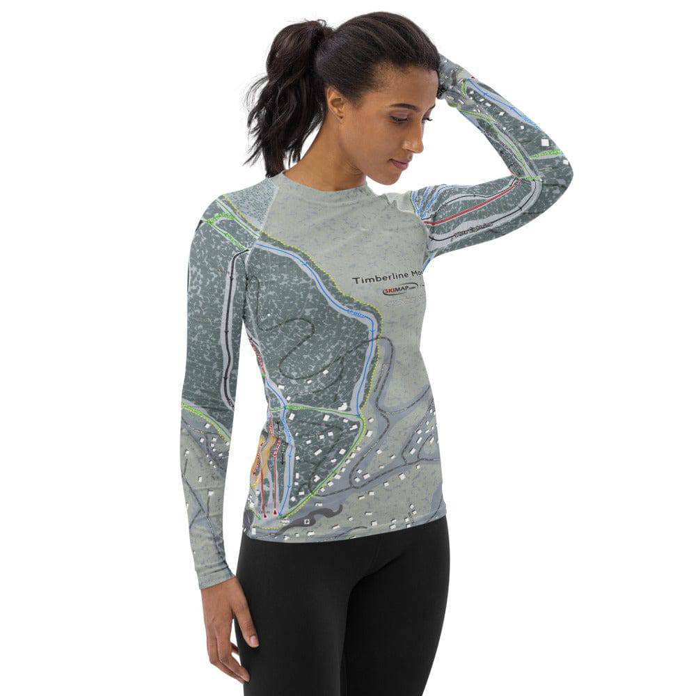 Timberline Mountain, West Virginia Ski Trail Map Women's Base Layer Top - Powderaddicts