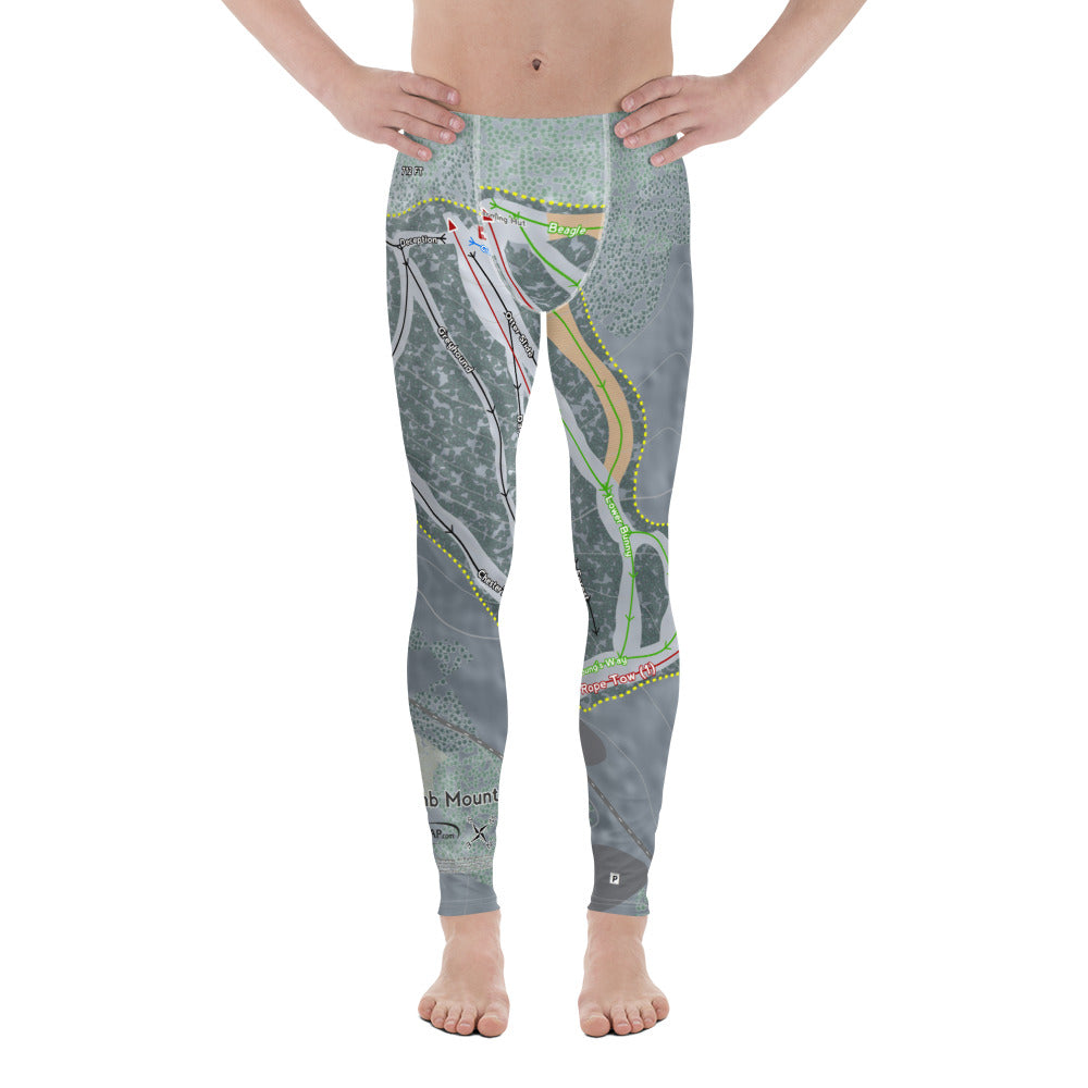 Titcomb Mountain, Maine Ski Trail Map Men&#39;s Base Layer Bottom - Powderaddicts