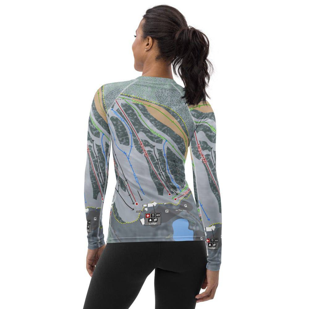 Titcomb Mountain, Maine Ski Trail Map Women's Base Layer Top - Powderaddicts