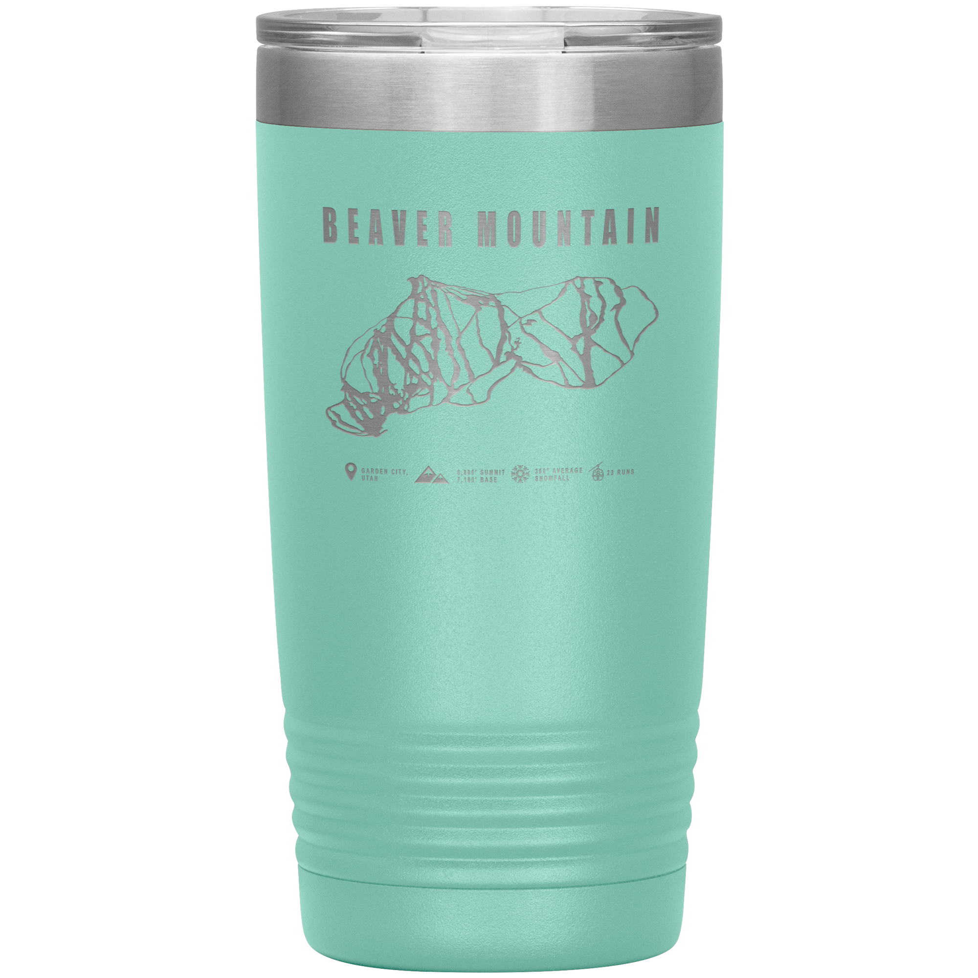 Beaver Mountain,Utah Ski Trail Map 20oz Tumbler - Powderaddicts