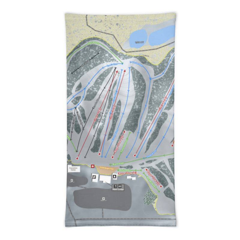 Trollhaugen, Wisconsin Ski Trail Map Printed Neck Gaiter - Powderaddicts