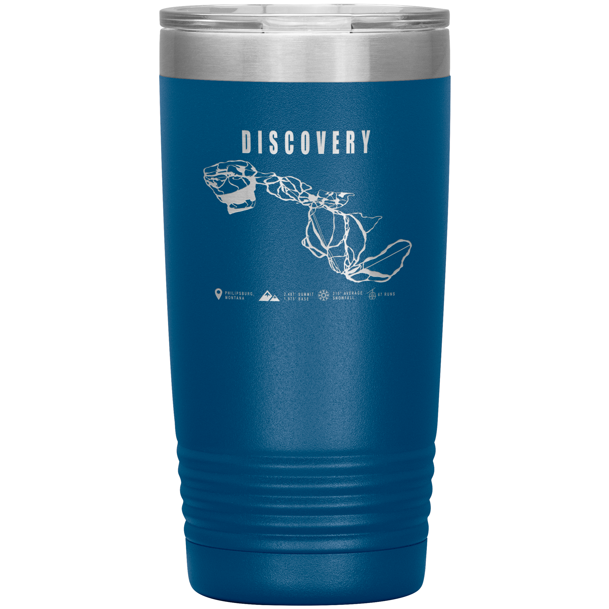 Discovery Montana Ski Trail Map 20oz Tumbler - Powderaddicts