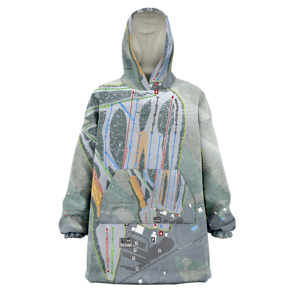 Tussey Mountain, Pennsylvania Ski Trail Map Snuggie - Powderaddicts