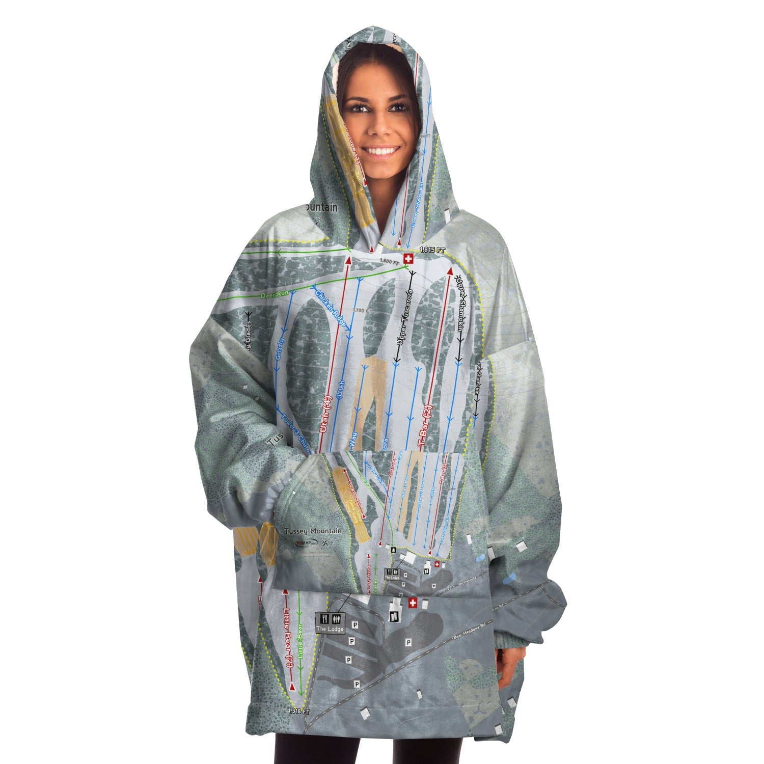 Tussey Mountain, Pennsylvania Ski Trail Map Snuggie - Powderaddicts