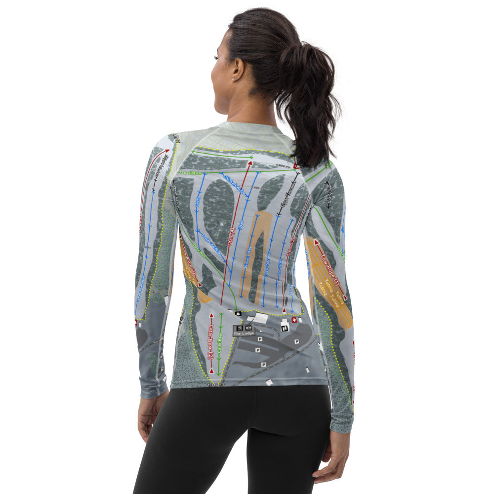 Tussey Mountain, Pennsylvania Ski Trail Map Women's Base Layer Top - Powderaddicts