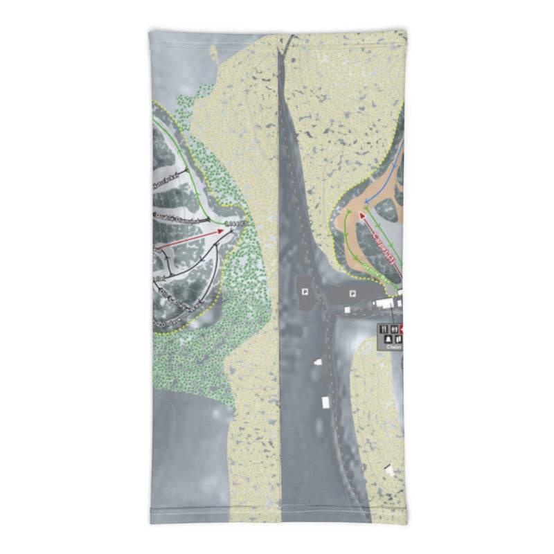 Tyrol Basin, Wisconsin Ski Trail Map Printed Neck Gaiter - Powderaddicts