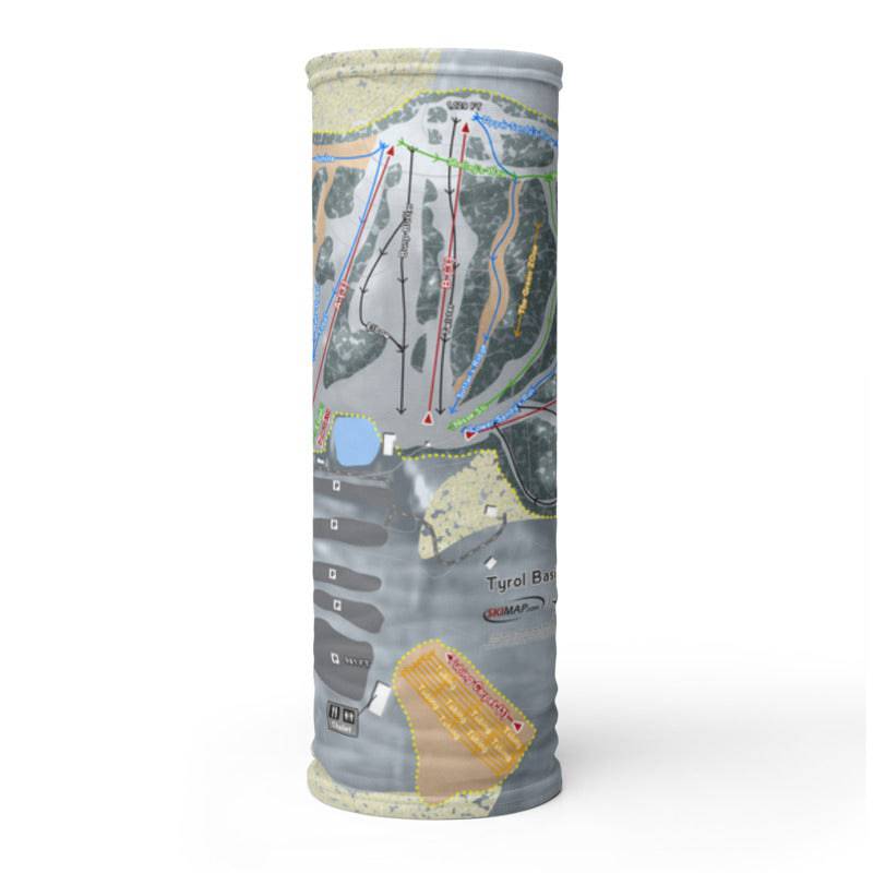 Tyrol Basin, Wisconsin Ski Trail Map Printed Neck Gaiter - Powderaddicts