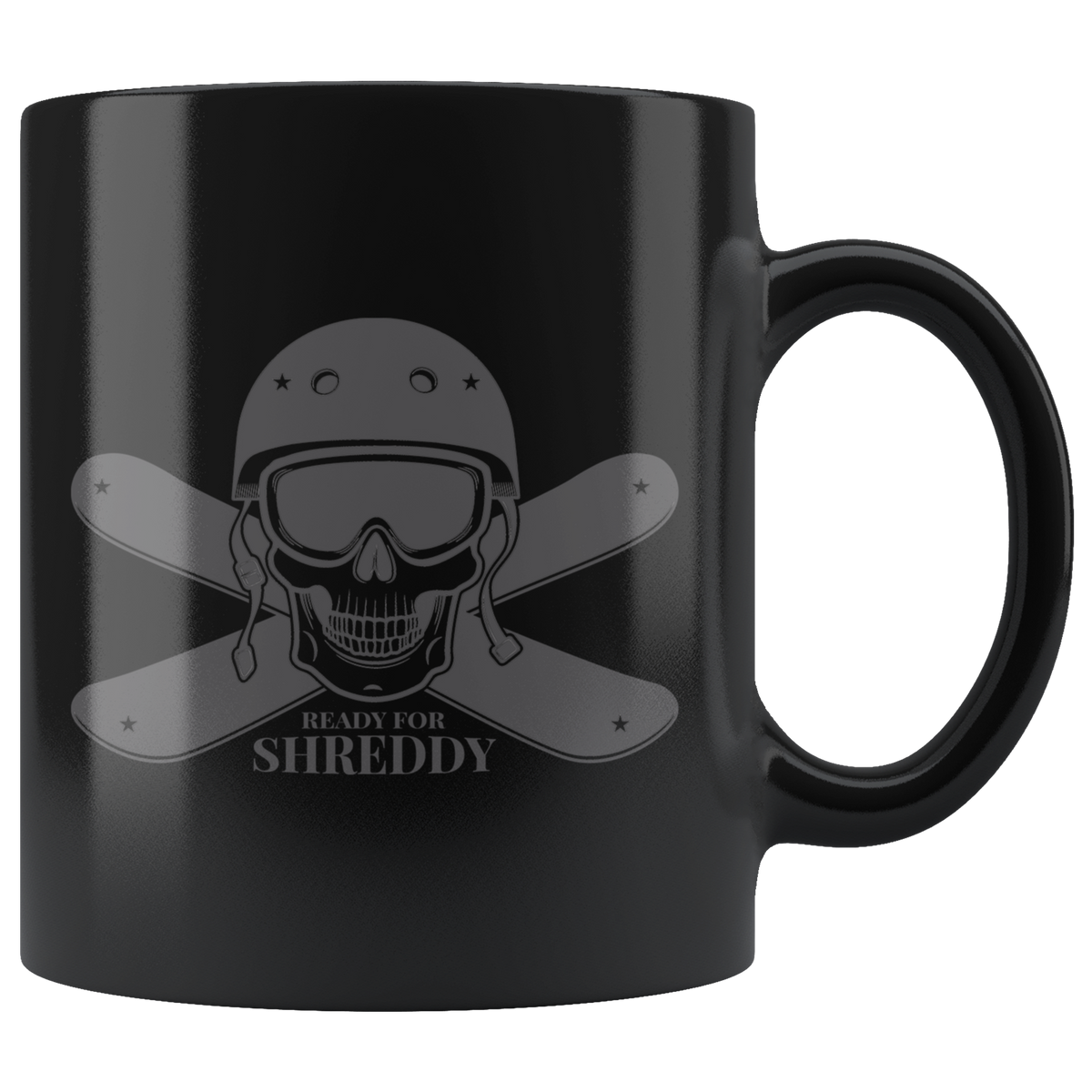 Ready For Shreddy Skeleton Skis Mugs - Powderaddicts