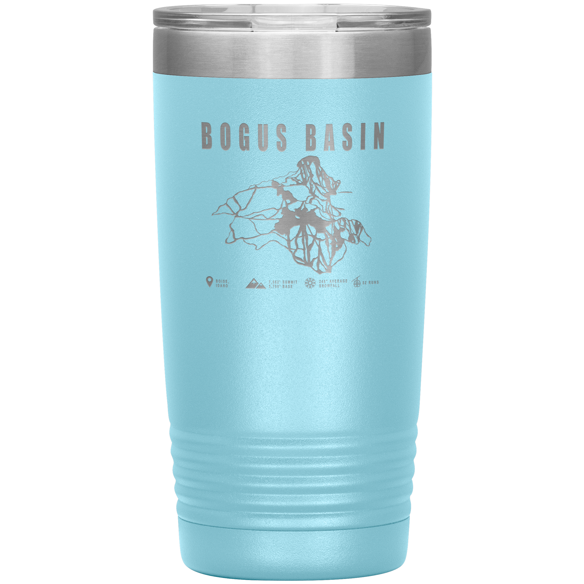 Bogus Basin Idaho Ski Trail Map 20oz Tumbler - Powderaddicts