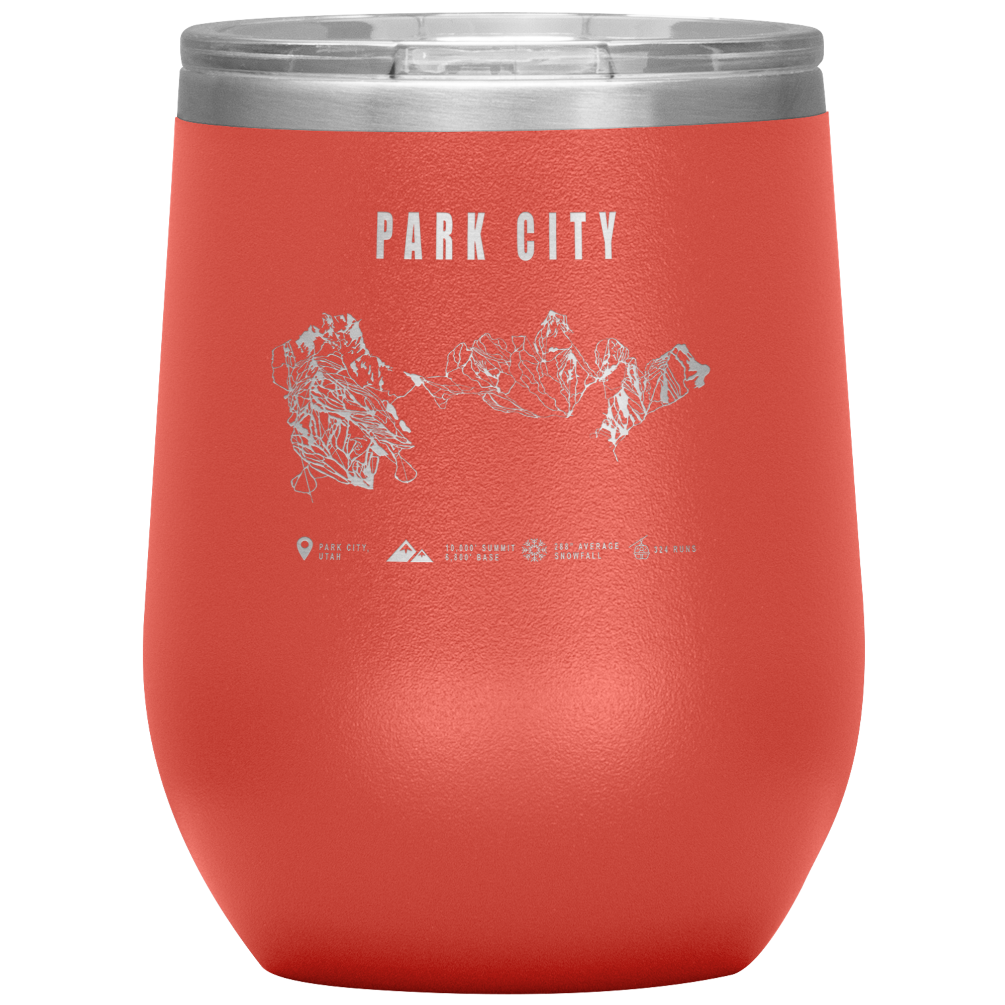 Eagle Point,Utah Ski Trail Map Wine 12oz Tumbler - Powderaddicts