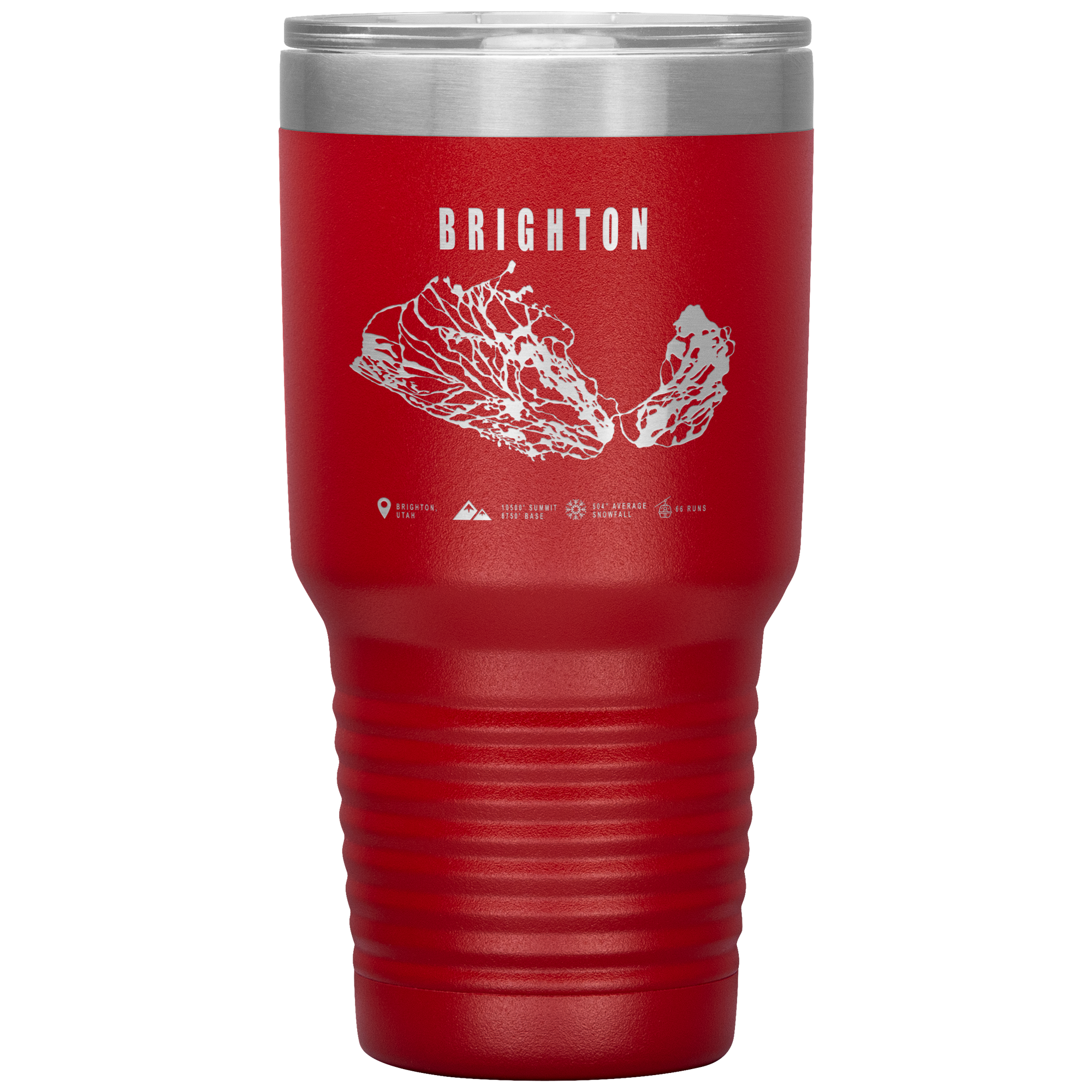 Brighton,Utah Ski Trail Map 30oz Tumbler - Powderaddicts