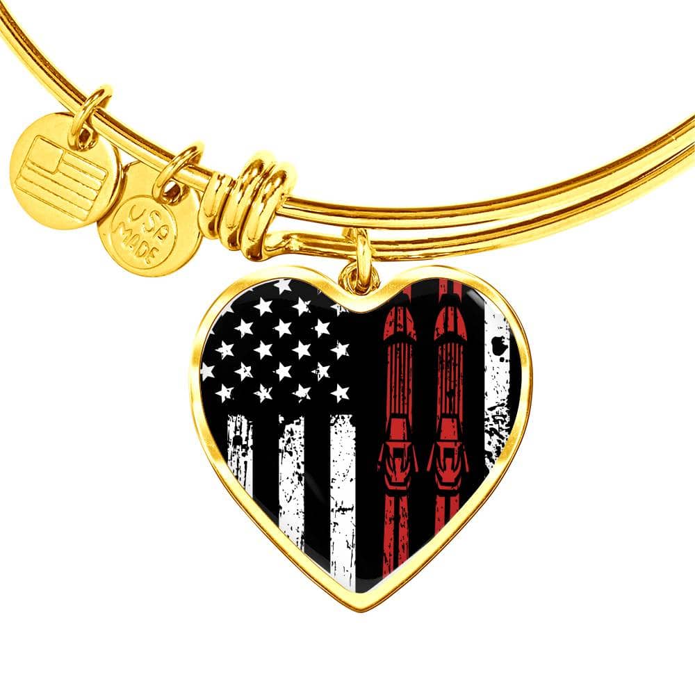 USA Ski Flag Heart Pendant and Bangle - Powderaddicts