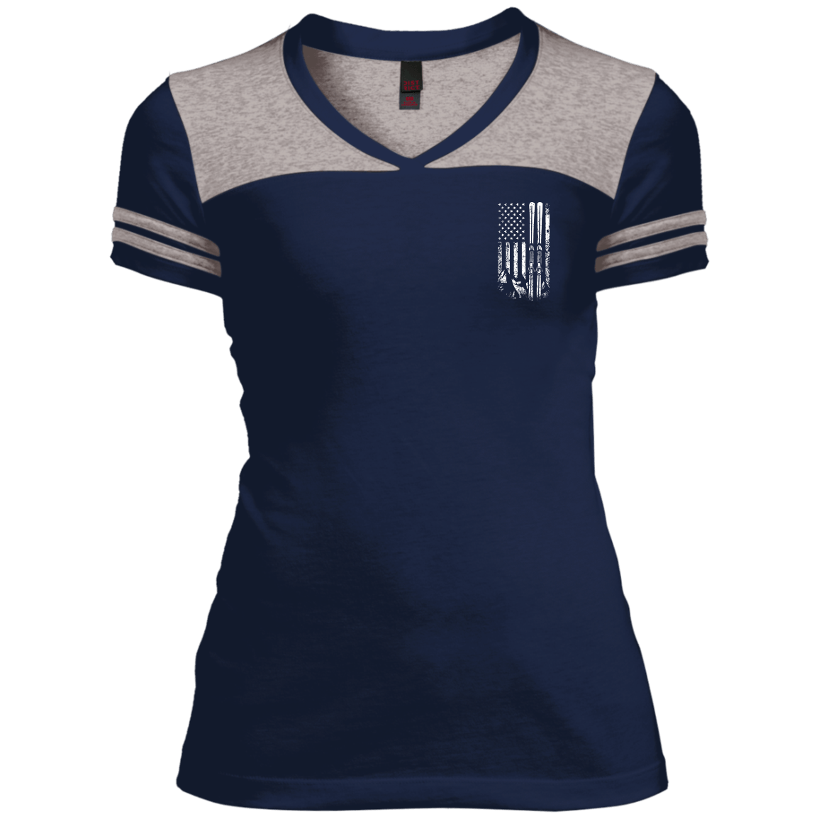 USA Ski Flag Ladies Tees - Powderaddicts