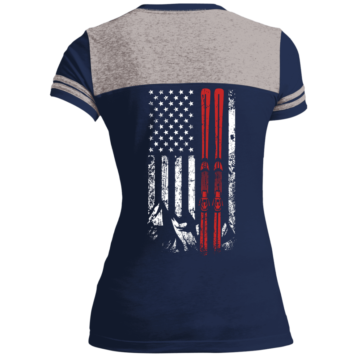 USA Ski Flag Ladies Tees - Powderaddicts