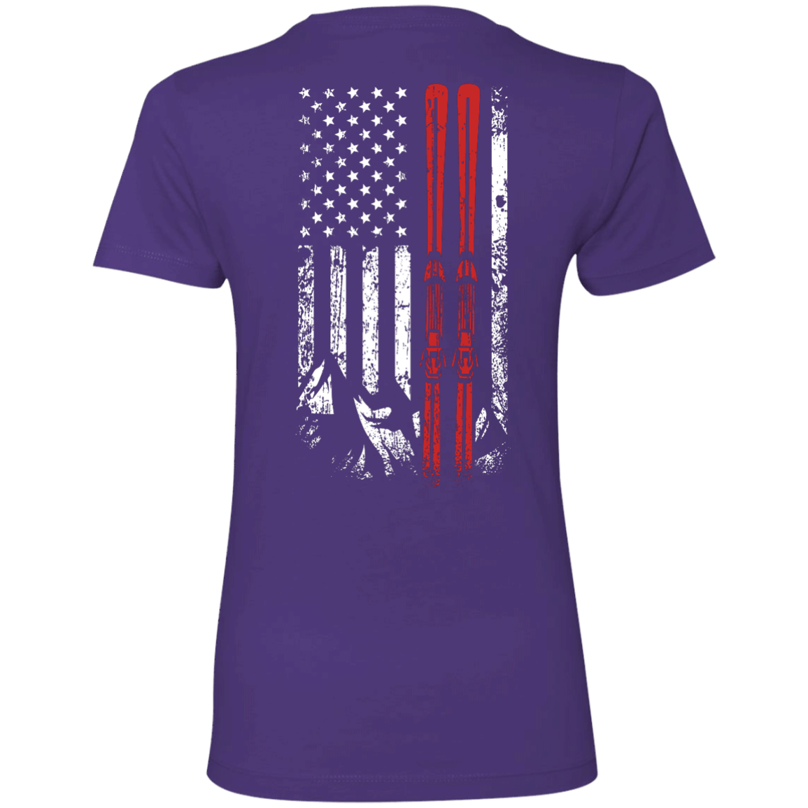 USA Ski Flag Ladies Tees - Powderaddicts