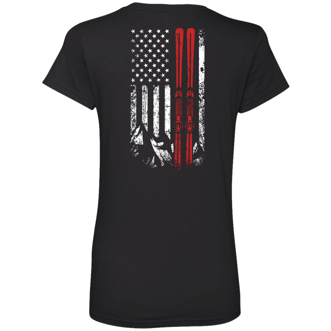 USA Ski Flag Ladies Tees - Powderaddicts